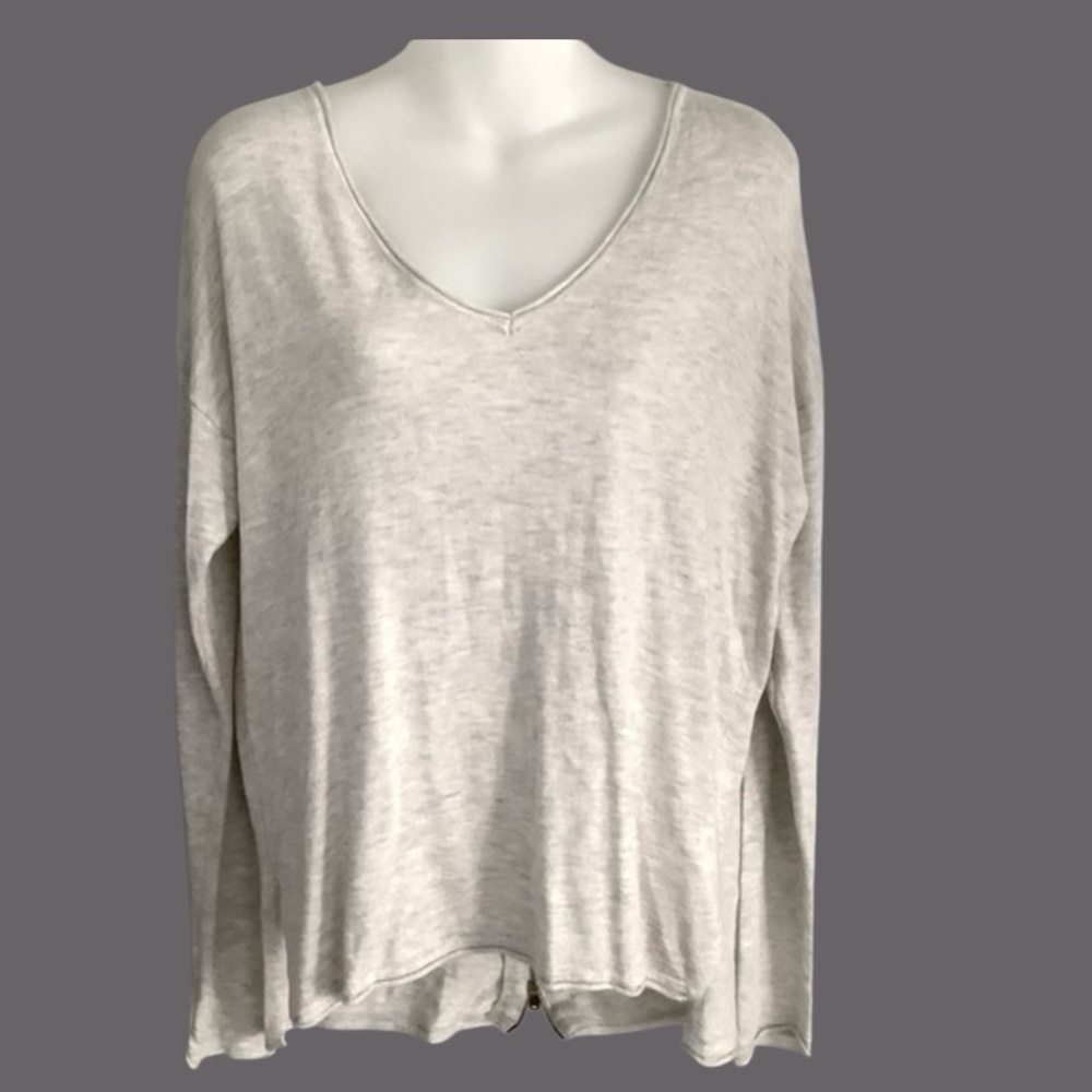 Feel The Piece Terre Jacobs Cashmere Blend Full Back Zip V-Neck Sweater